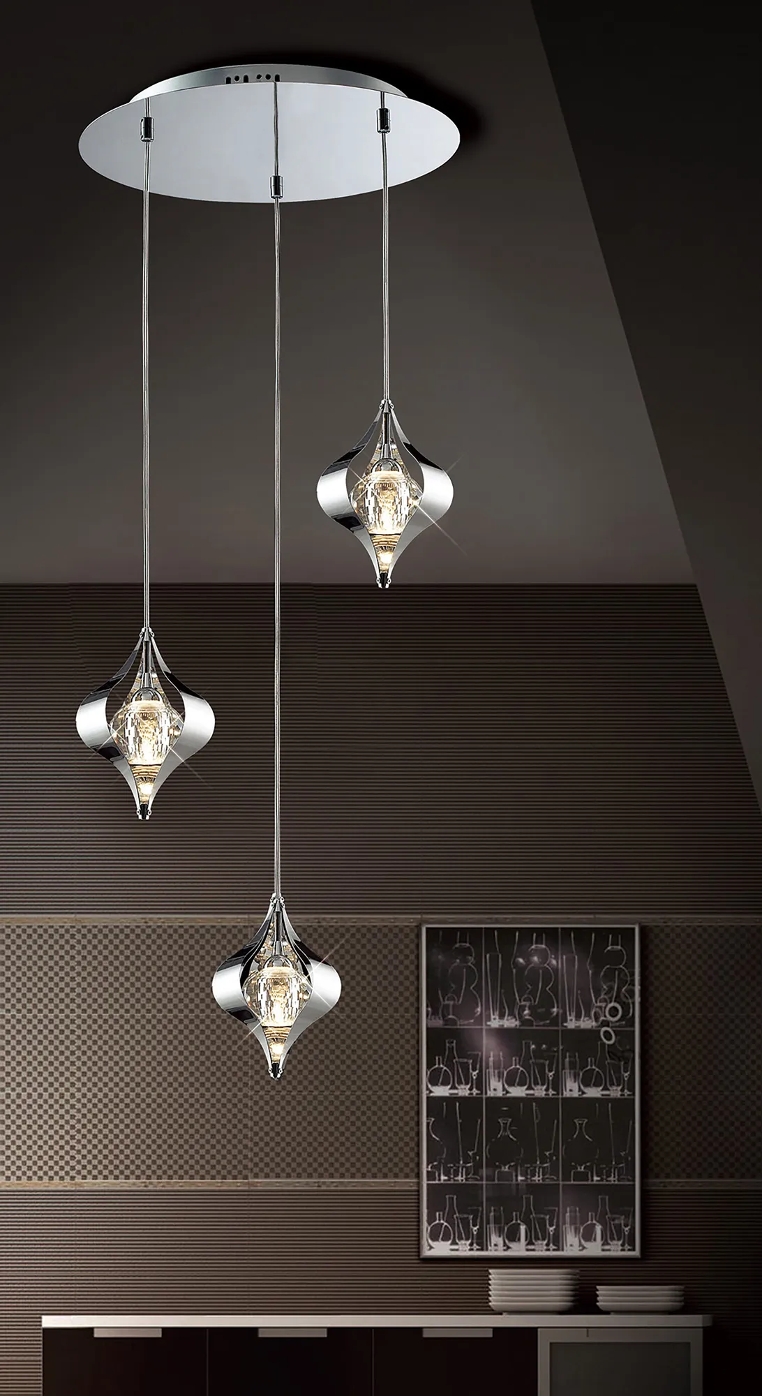 Amano Crystal Ceiling Lights Diyas Multiple Crystal Pendants Amano Crystal Ceiling Lights Diyas Multiple Crystal Pendants